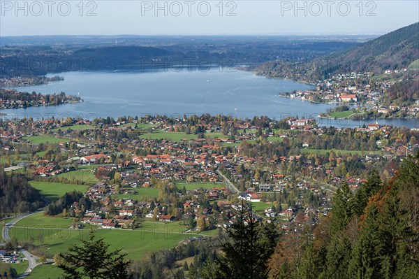 Rottach-Egern and Tegernsee lake with Wallenberg mountain