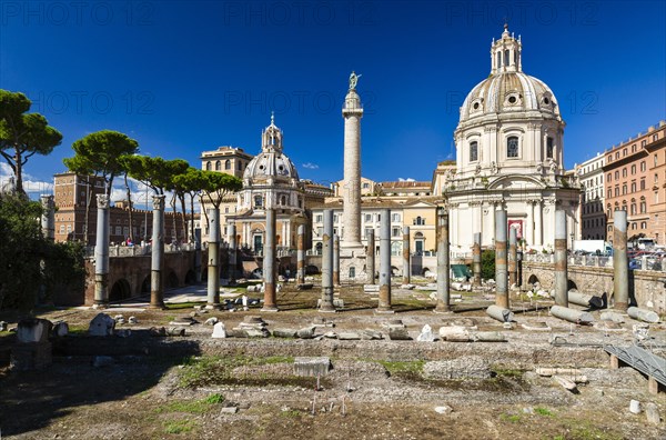 Trajan's Forum with the Trajan's Column and the columns of the Basilica Ulpia