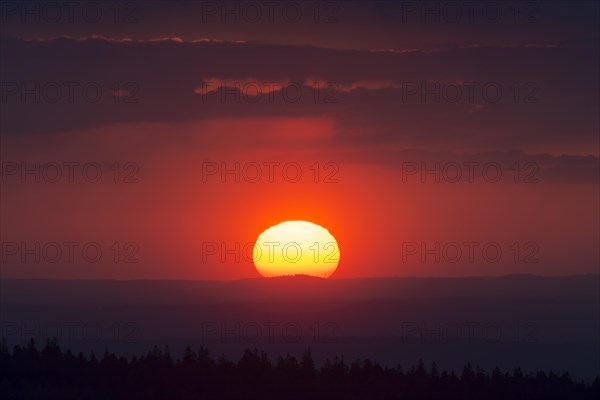 Evening sky with sunset and clouds