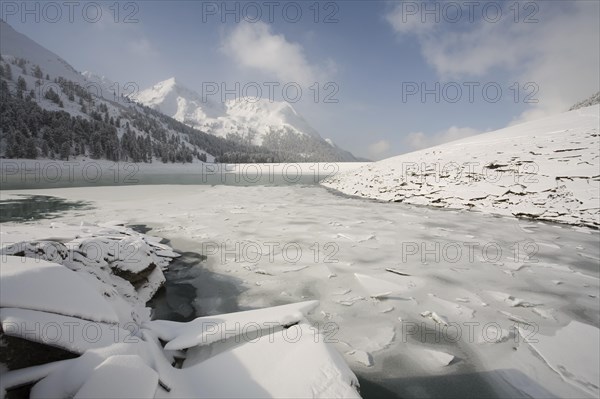 Laengental Reservoir in winter