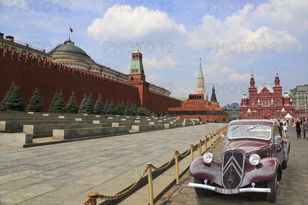 Citroen classic car parked on the Red Square