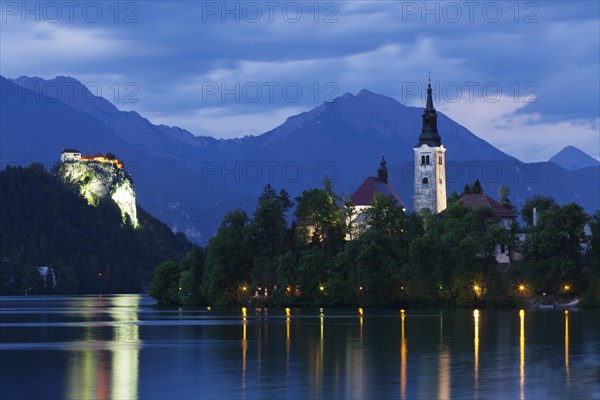 Castle and Bled island with St. Mary's Church