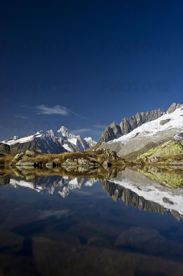 Mountain lake on Bettmerhorn Mountain