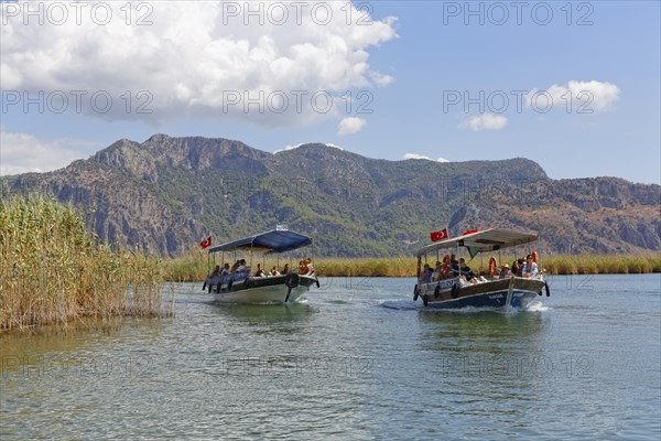 Excursion boats in the Dalyan Delta