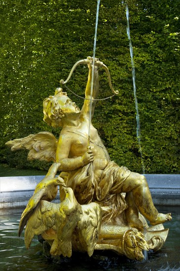Fountain figure of Cupid with his bow and arrow