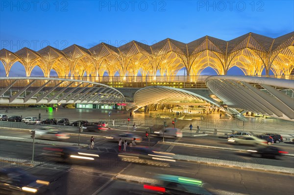 Gare do Oriente train station at twilight