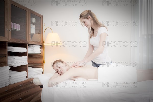 Woman relaxing with a massage