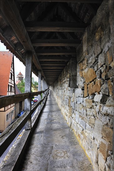 Historic defensive corridor along the battlements