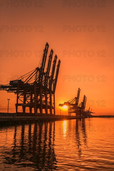 Waltershoferdamm 5 with the cranes of Container Terminal Burchardkai and EUROGATE Container Terminal