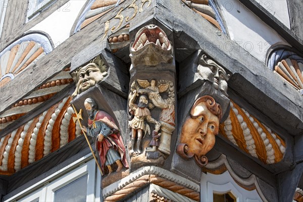 Ornately carved architectural detail of Stiftsherrenhaus building