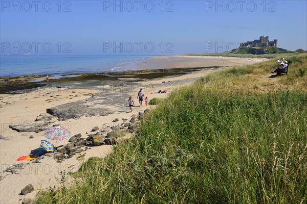 Bamburgh Castle on the coast