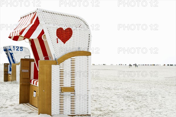 Beach chair with a painted heart