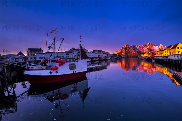 Port of Henningsvaer in the morning