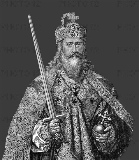 Charlemagne or Charles the Great with the Imperial Regalia