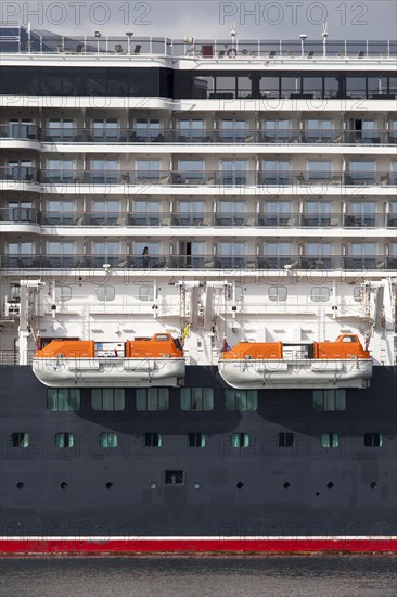 Lifeboats on the cruise ship Queen Elizabeth