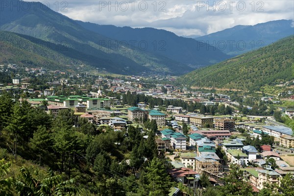 View over the capital city of Thimphu
