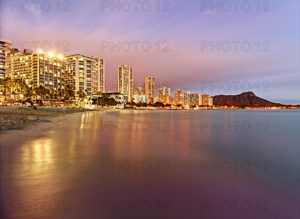 Waikiki Beach at dusk