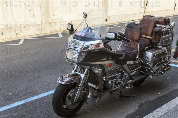 Parked Honda Goldwing motorcycle