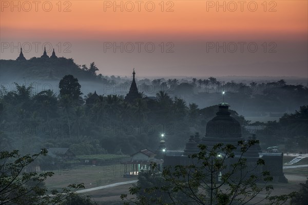 Laymyetnta Pagoda or Temple at twilight