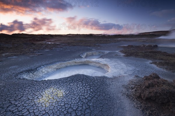 Hot springs in the high temperature geothermal area of Gunnuhver