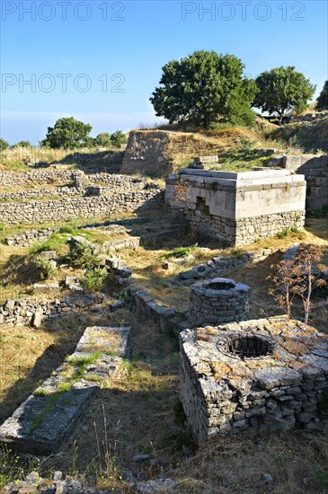 Walls and remains of buildings