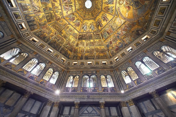 Medieval mosaics on the ceiling of the Baptistry of Florence Cathedral