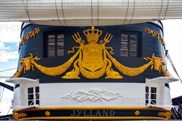 Stern of the historic frigate Jylland