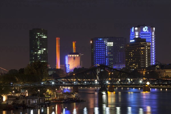 Frankfurt skyline at night