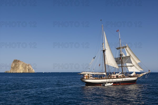 Yacht sailing off Isola Dattilo