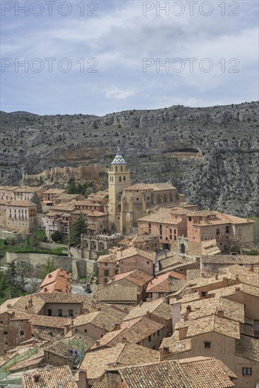 Cityscape with cathedral and castle