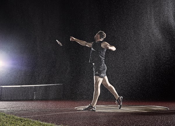 Athlete throwing a discus