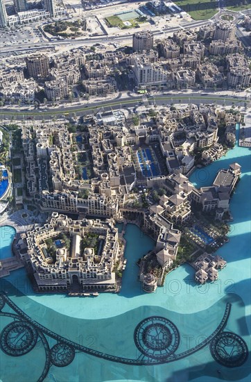 View from the Burj Khalifa on the Old Town district