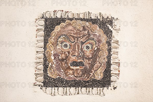 Floor mosaic depicting a Dionysus mask