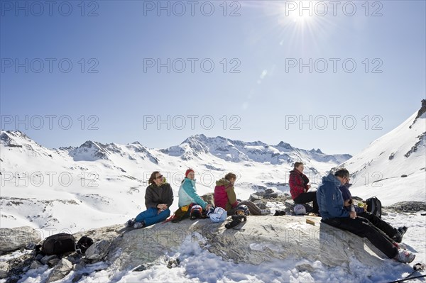 Ski walking taking a break