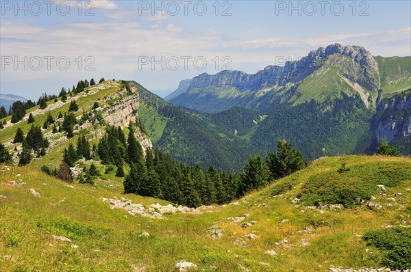 View from the mountain pass Col des Ayes on the surrounding mountains