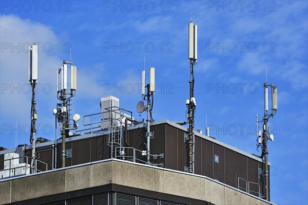 Various aerials on a building