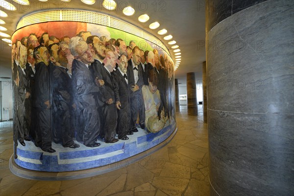 Detail of the mural 'The Path of the Representatives to St. Paul's Church' by the Berlin painter Johannes Grutzke