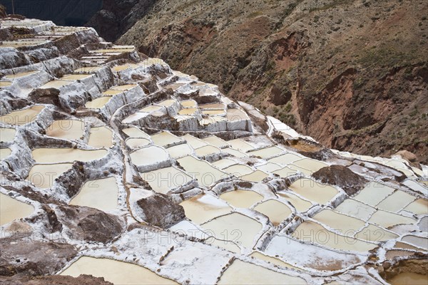 Salt pans on a mountainside