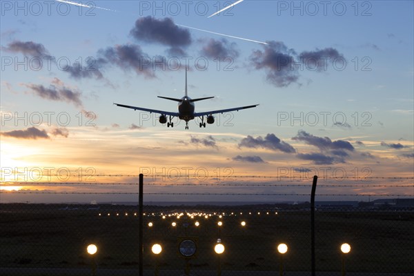 Airplane during the landing approach