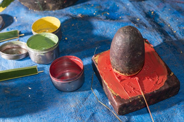 Natural colors for the makeup of Kathakali artists