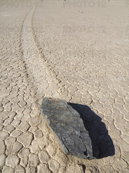 Track created by one of the mysterious moving rocks at the 'Racetrack'