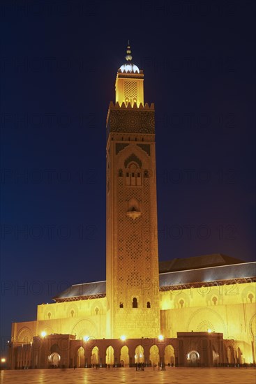 Hassan II Mosque at night