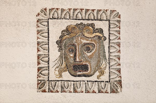 Floor mosaic depicting a Dionysus mask