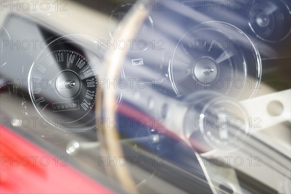 Speedometer and steering wheel