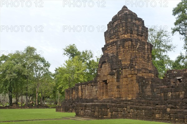 Overgrown walls and temple tower