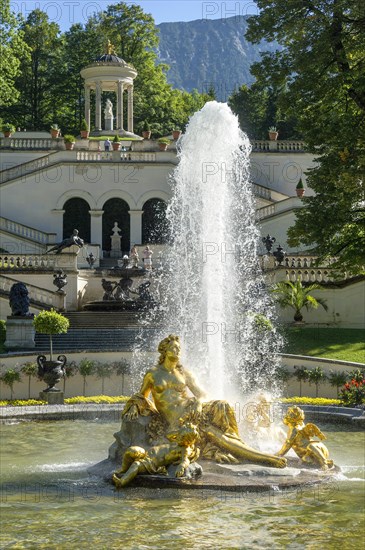 Flora Fountain surrounded by a water basin