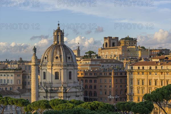 Trajan's Forum with Trajan's Column and the Church Santissimo Nome di Maria al Foro Traiano