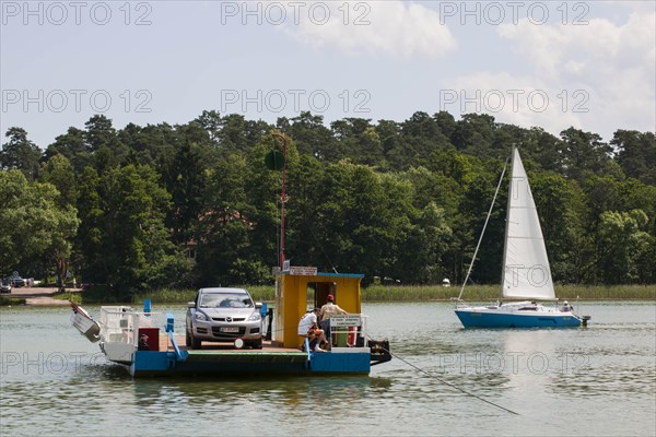 Car ferry crossing Lake Beldany