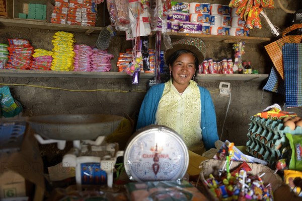 Saleswoman in a grocery store