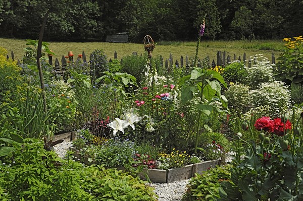 Typical farmer's garden in Markus Wasmeier Farm and Winter Sports Museum